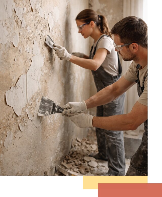 Снятие старой шпаклевки и подготовка поверхностей в Якутске