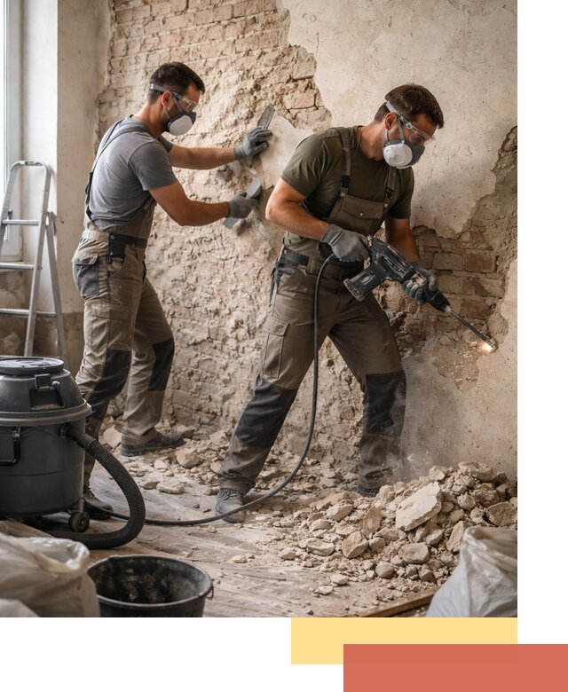 Демонтаж штукатурки со стен в Якутске быстро и аккуратно