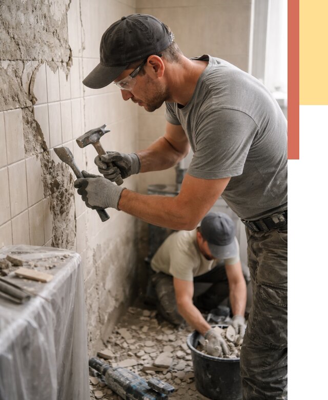 Демонтаж плитки со стен в Якутске от 885 руб. — быстро и недорого | ОТДЕЛОЧНИК-Ктс