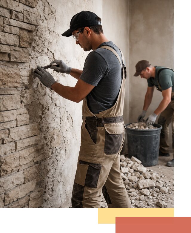 Демонтаж декоративного камня в Якутске профессионально и безопасно