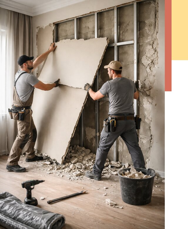 Демонтаж гипсокартона со стен в Якутске от 365 руб. — услуги демонтажа | ОТДЕЛОЧНИК-Ктс