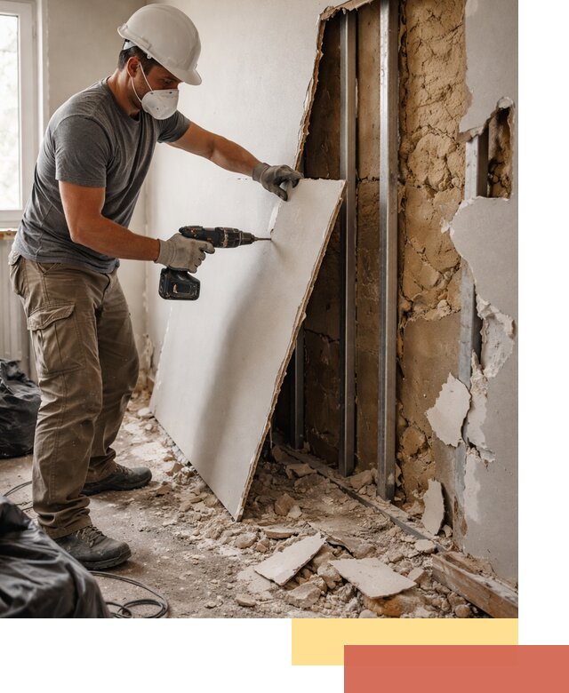 Демонтаж гипсокартона со стен в Якутске качественно и быстро