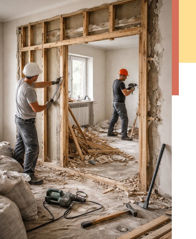 Демонтаж деревянных перегородок в Якутске от 3333 руб. — быстро и недорого | ОТДЕЛОЧНИК-Ктс