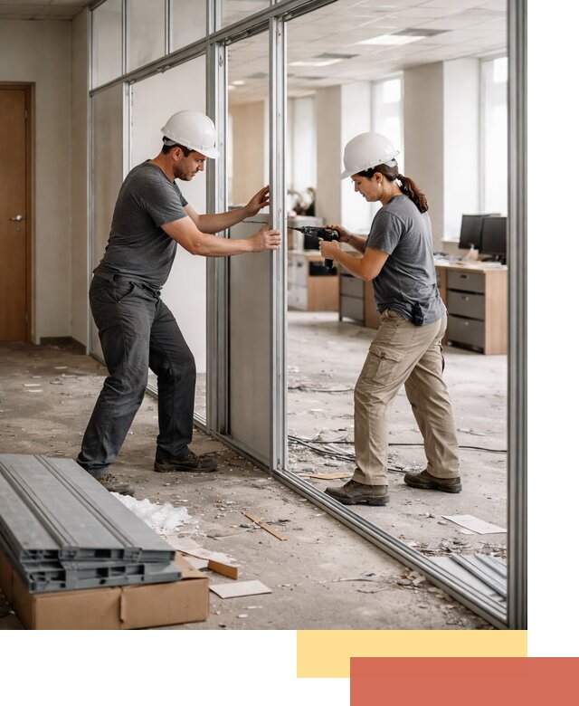 Демонтаж алюминиевых перегородок в Якутске быстро и аккуратно