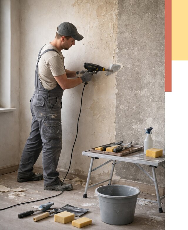 Очистка стен от клея в Якутске от 1927 руб. — снятие и удаление клея со стен | ОТДЕЛОЧНИК-Ктс