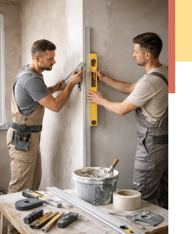 Выведение углов стен в Якутске от 1927 руб. быстро и недорого | ОТДЕЛОЧНИК-Ктс