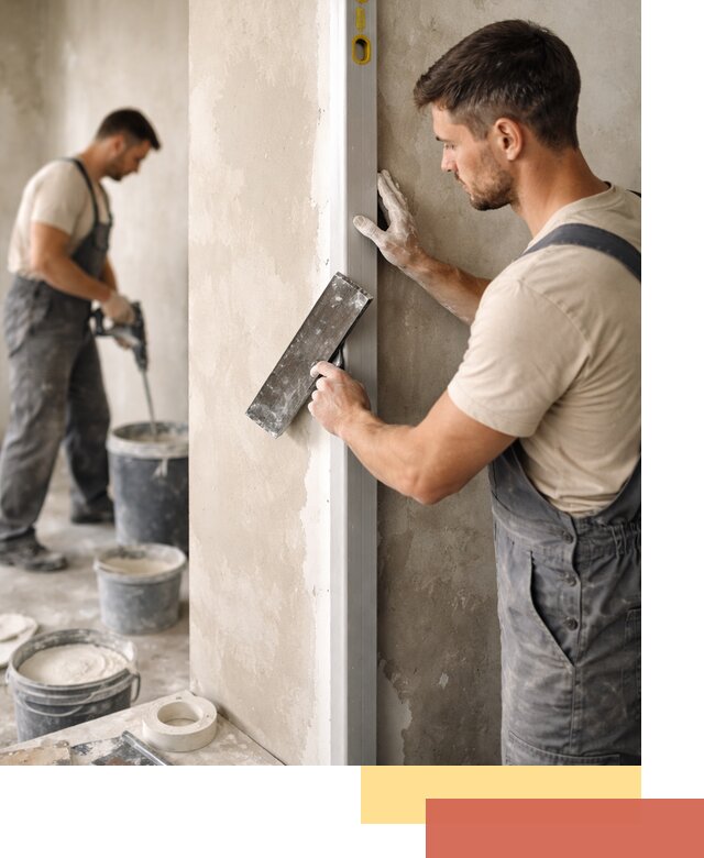 Выведение углов стен в Якутске: монтаж и оштукатуривание