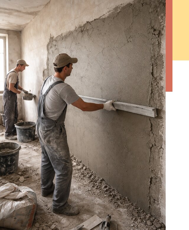 Цементная штукатурка стен в Якутске от 4687 руб/м2 — быстро и недорого | ОТДЕЛОЧНИК-Ктс