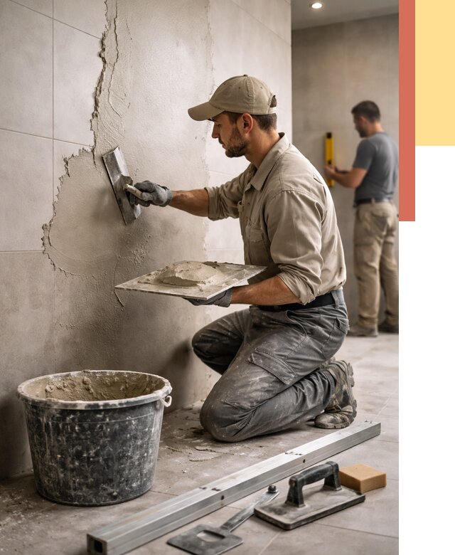 Штукатурка стен в ванной в Якутске от 4687 руб./м² — выравнивание под ключ | ОТДЕЛОЧНИК-Ктс