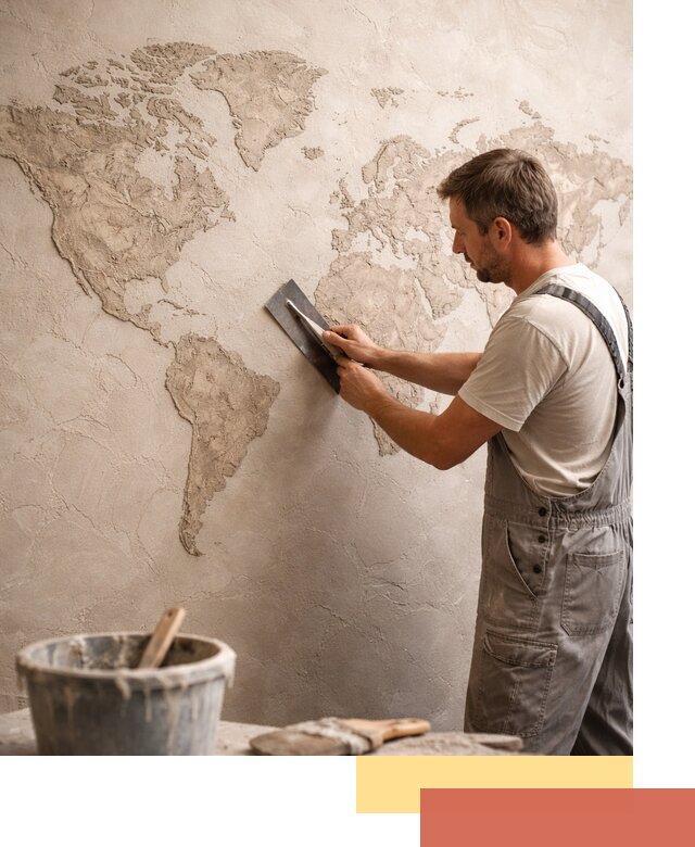 Декоративная штукатурка «Карта мира» под ключ в Якутске