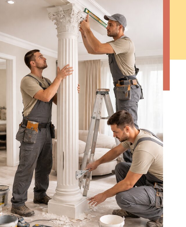 Установка декоративных колонн в Якутске от 12498 руб. под ключ | ОТДЕЛОЧНИК-Ктс