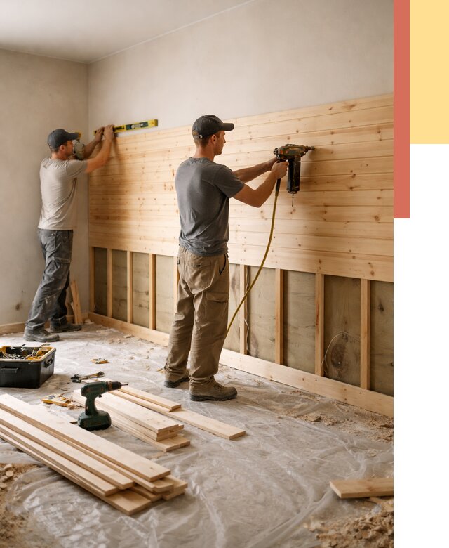 Монтаж деревянной вагонки на стены в Якутске от 7811 руб. | Услуги монтажа вагонки | ОТДЕЛОЧНИК-Ктс