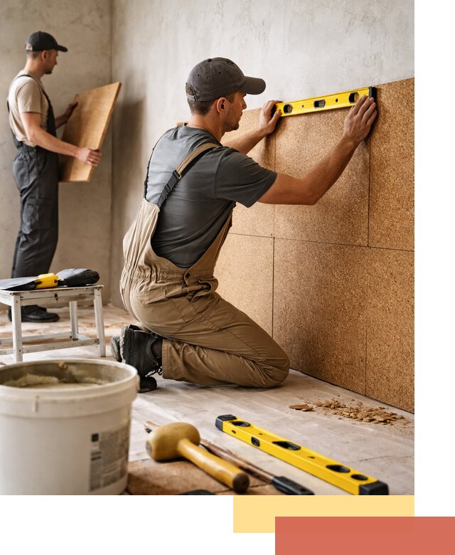 Монтаж пробковых панелей на стены в Якутске быстро и качественно