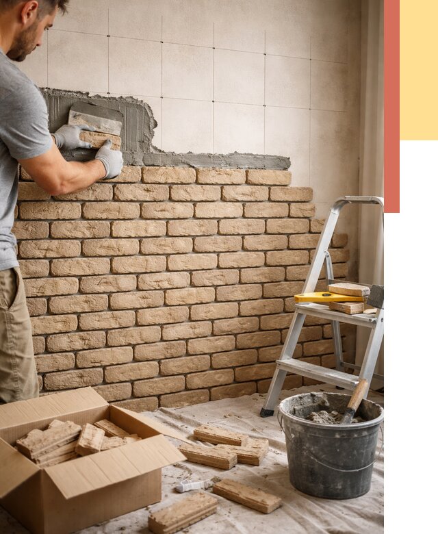 Монтаж декоративного кирпича в Якутске от 3333 руб./м² — быстро и недорого | ОТДЕЛОЧНИК-Ктс