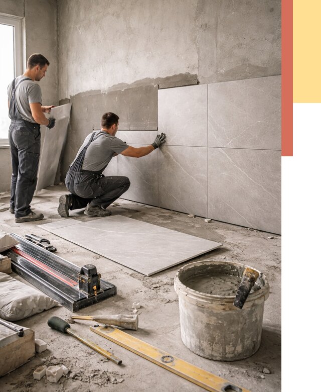 Облицовка стен керамогранитом в Якутске от 4374 руб./м² — услуги под ключ | ОТДЕЛОЧНИК-Ктс