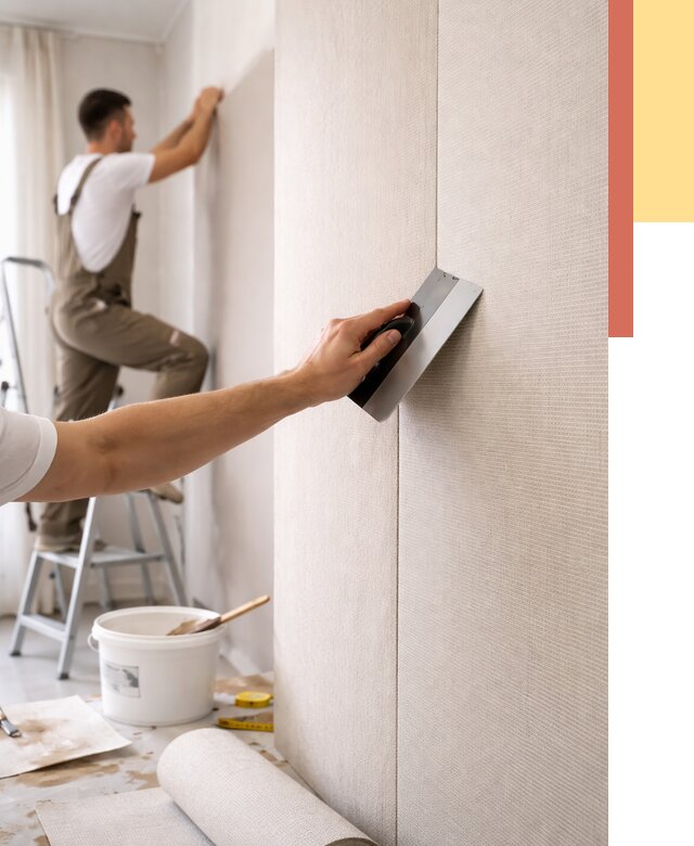 Поклейка текстильных обоев в Якутске от 4687 руб. под ключ | ОТДЕЛОЧНИК-Ктс