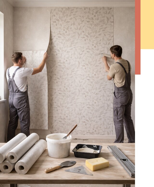 Поклейка обоев с подбором рисунка в Якутске от 3645 руб. | ОТДЕЛОЧНИК-Ктс - быстро и недорого