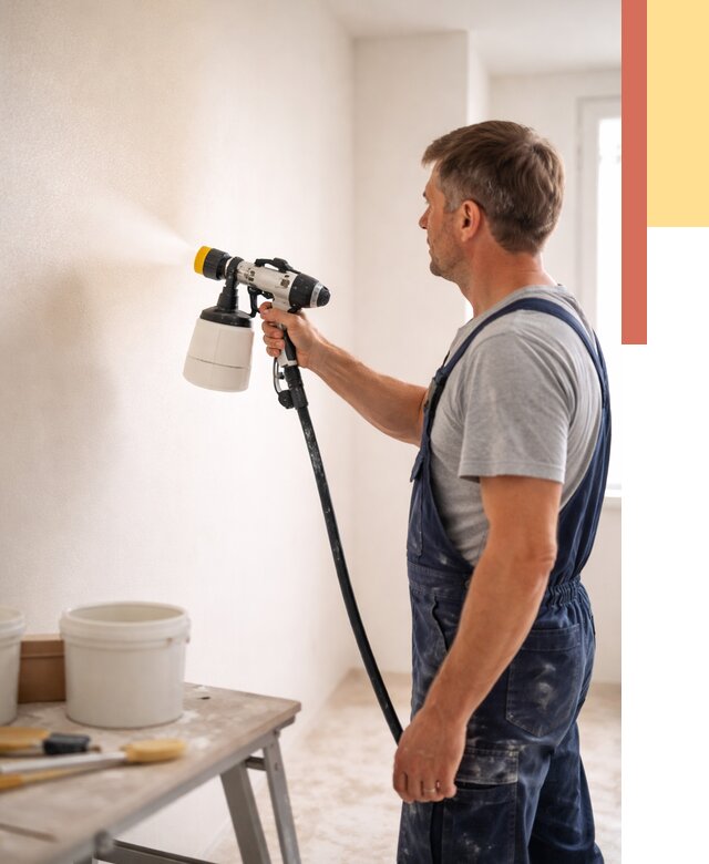 Покраска стен краскопультом в Якутске от 7811 руб. — механизированная покраска | ОТДЕЛОЧНИК-Ктс