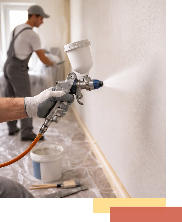 Покраска стен краскопультом в Якутске быстро и качественно