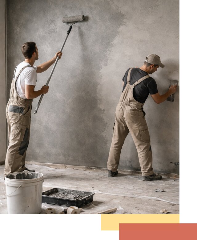 Покраска стен под бетон в Якутске профессионально и недорого