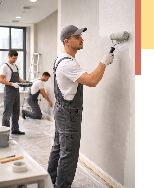 Покраска стен в офисе в Якутске от 8853 руб. — быстро и недорого | ОТДЕЛОЧНИК-Ктс