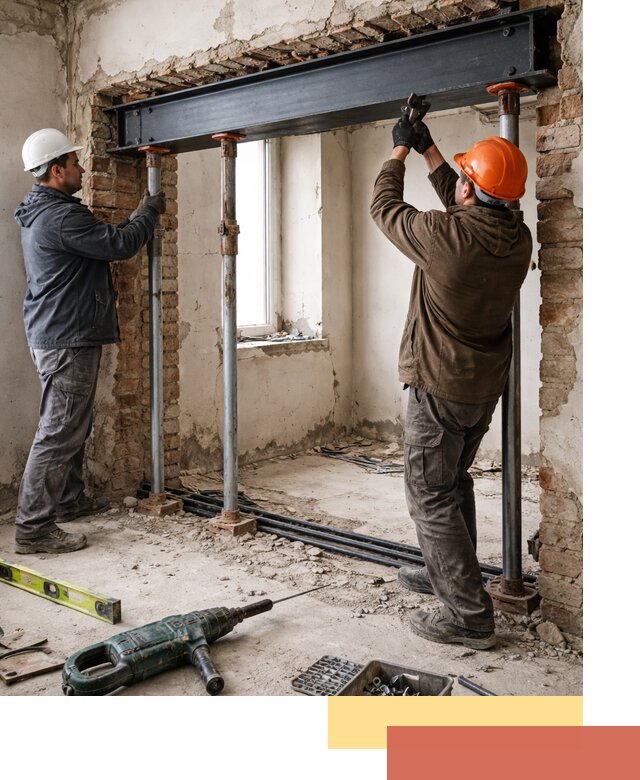 Усиление проема в стене в Якутске для расширения и безопасности