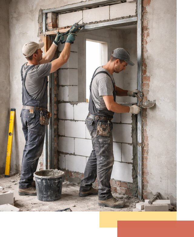 Закладка дверного проема под ключ в Якутске: демонтаж, монтаж, отделка