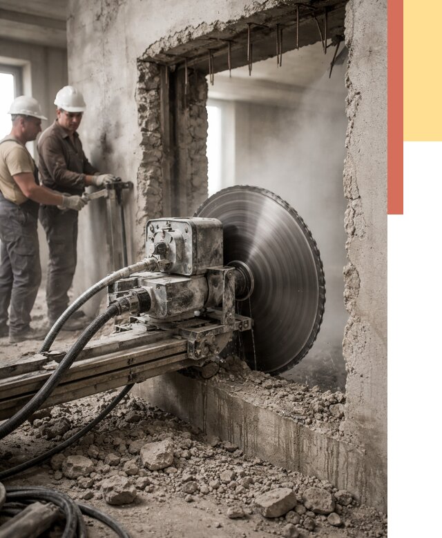 Алмазная резка проемов в Якутске от 4687 руб. быстро и недорого | ОТДЕЛОЧНИК-Ктс