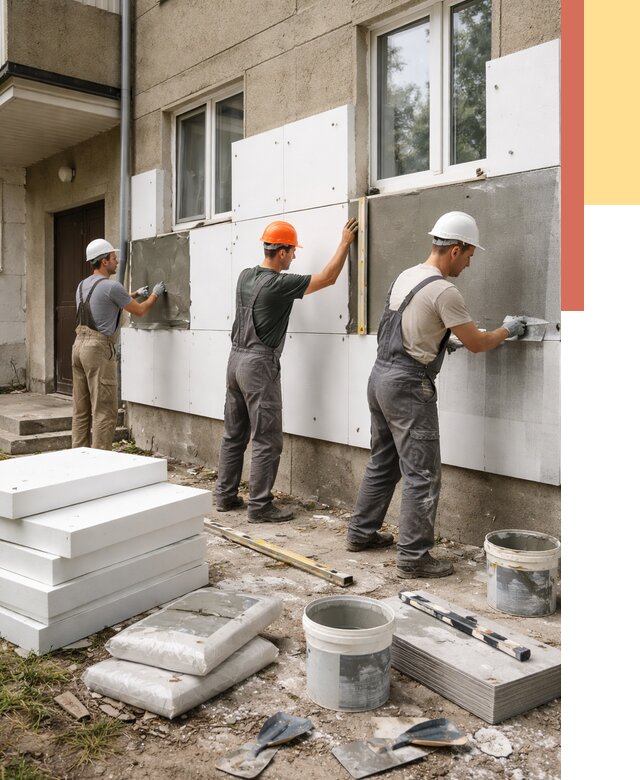 Утепление стен пенопластом в Якутске от 1823 руб. — недорого и под ключ | ОТДЕЛОЧНИК-Ктс