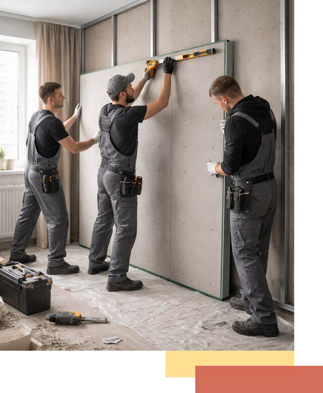 Шумоизоляция стен панелями ЗИПС в Якутске для жилых и коммерческих помещений