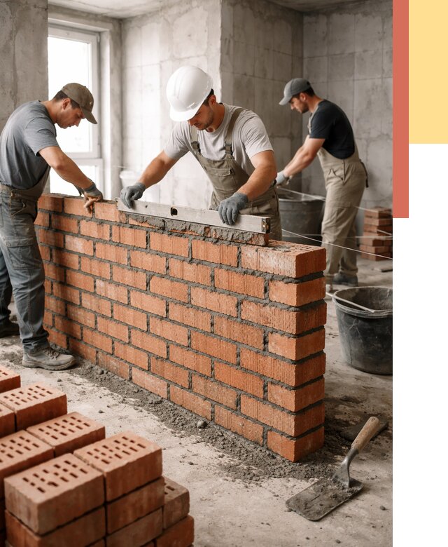 Кладка перегородок из кирпича в Якутске от 3645 руб. за м² | ОТДЕЛОЧНИК-Ктс