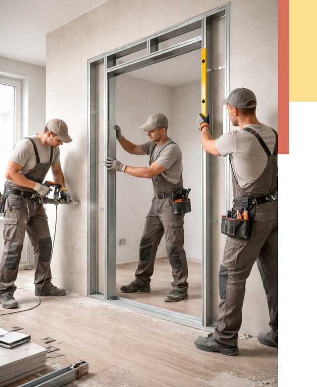 Устройство дверного проема в перегородке в Якутске от 4687 руб. под ключ | ОТДЕЛОЧНИК-Ктс