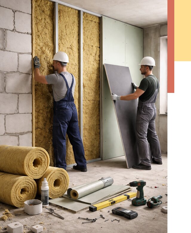 Шумоизоляция перегородок из блоков в Якутске от 1927 руб./м² — быстро и недорого | ОТДЕЛОЧНИК-Ктс