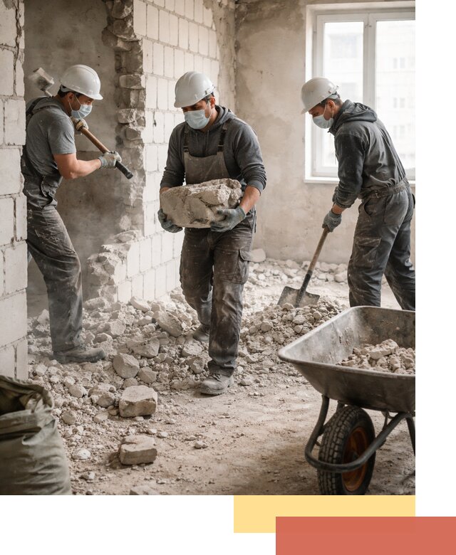 Демонтаж блочных перегородок в Якутске быстро и аккуратно