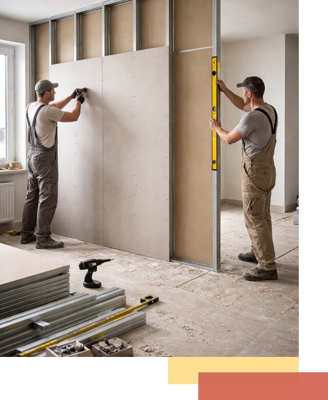 Зонирующая перегородка из гипсокартона под ключ в Якутске