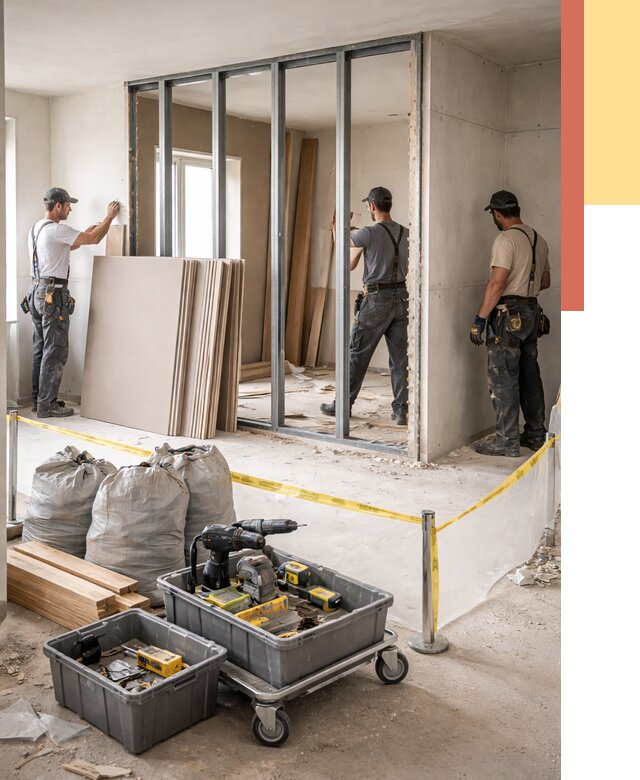 Перенос гипсокартонной перегородки в Якутске под ключ от 4687 руб. | Демонтаж и монтаж – ОТДЕЛОЧНИК-Ктс