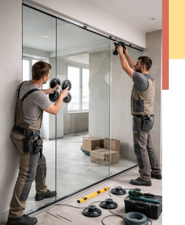 Монтаж стеклянных перегородок в Якутске от 6770 руб. | ОТДЕЛОЧНИК-Ктс