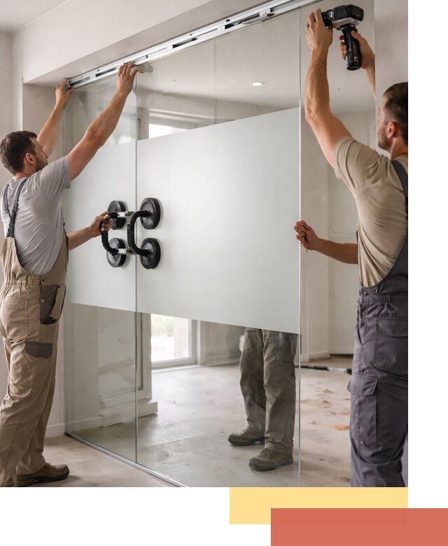 Матовые стеклянные перегородки под ключ в Якутске