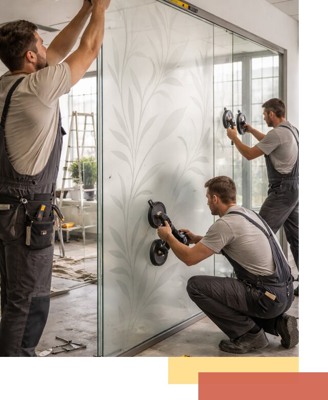 Стеклянные перегородки с рисунком на заказ в Якутске