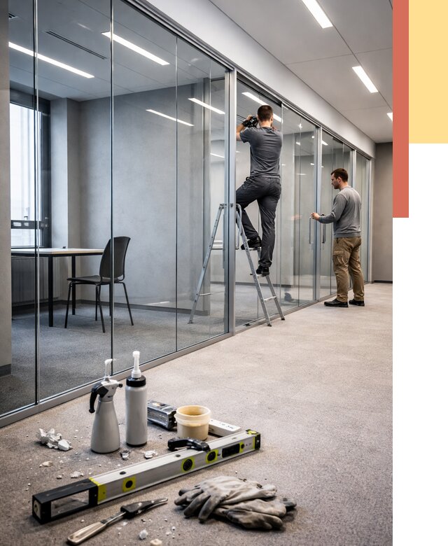 Стеклянные офисные перегородки в Якутске от 8853 руб. — монтаж и установка | ОТДЕЛОЧНИК-Ктс