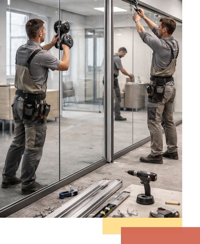 Стеклянные офисные перегородки под ключ в Якутске