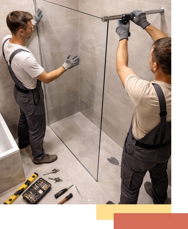 Стеклянные перегородки для душа в Якутске — изготовление и монтаж