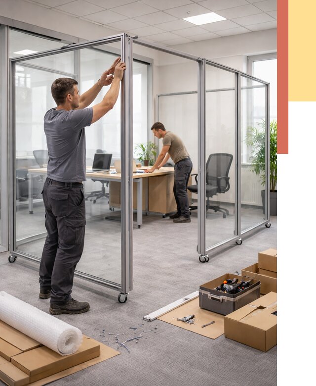 Мобильные офисные перегородки в Якутске от 13019 руб. — установка под ключ | ОТДЕЛОЧНИК-Ктс