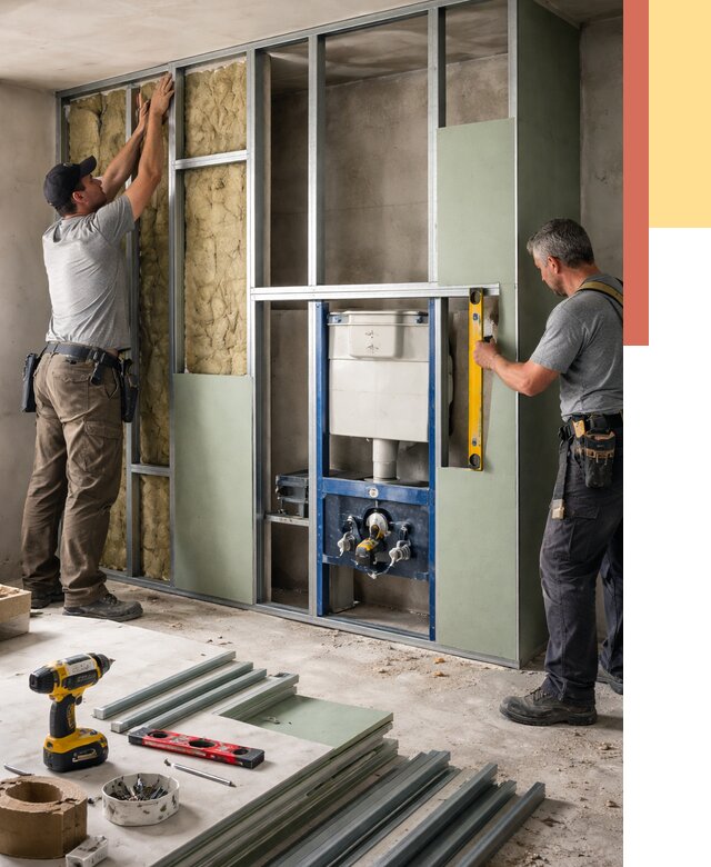 Установка сантехнических перегородок в Якутске от 8853 руб. | ОТДЕЛОЧНИК-Ктс