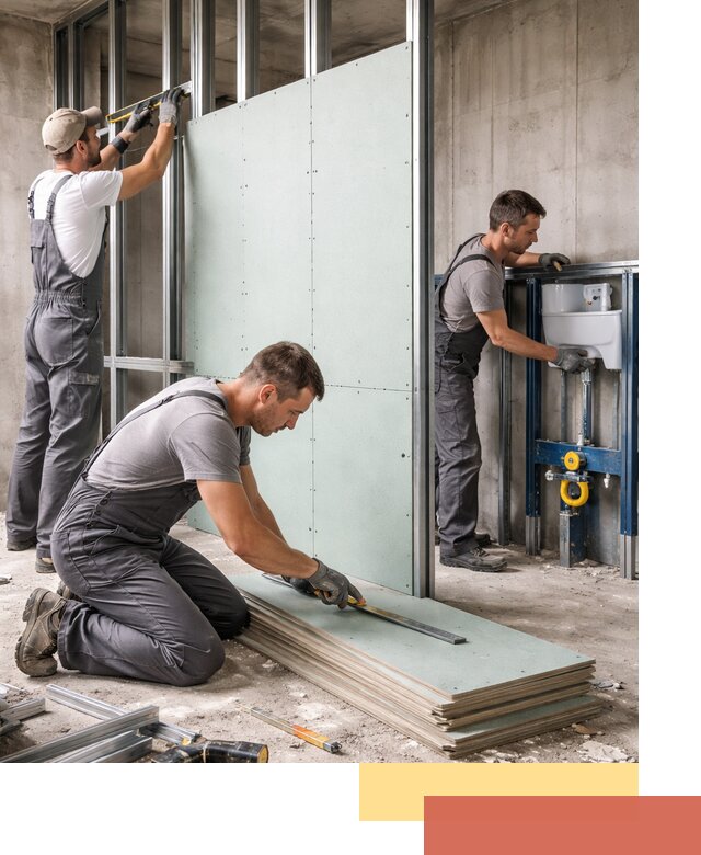 Монтаж и ремонт сантехнических перегородок в Якутске