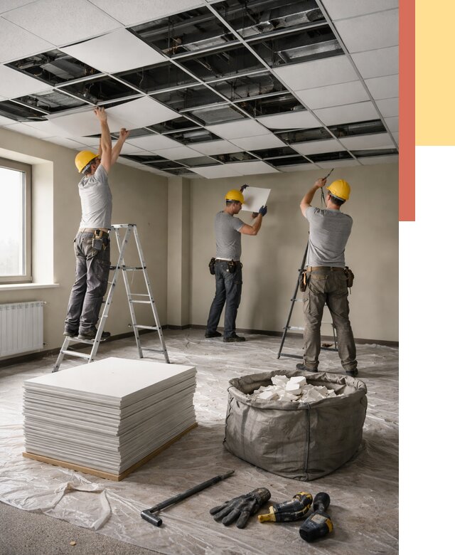 Демонтаж потолка Армстронг в Якутске от 4687 руб. быстро и недорого | ОТДЕЛОЧНИК-Ктс