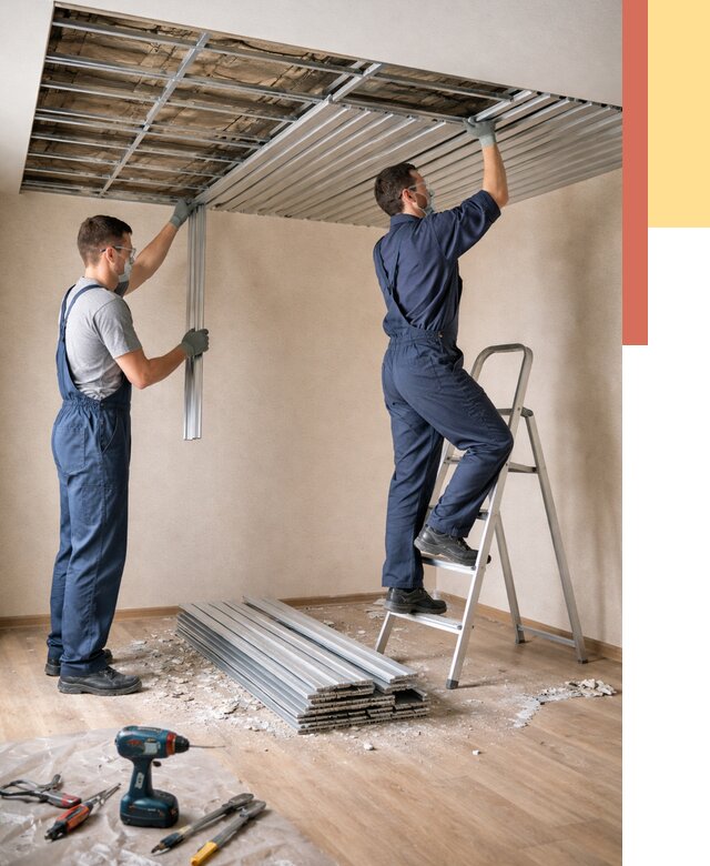 Демонтаж реечного потолка в Якутске от 4687 руб. быстро и недорого | ОТДЕЛОЧНИК-Ктс