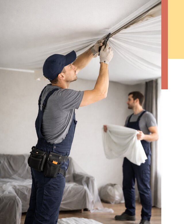 Демонтаж натяжного потолка в Якутске от 4687 руб. — снятие и разбор под ключ | ОТДЕЛОЧНИК-Ктс