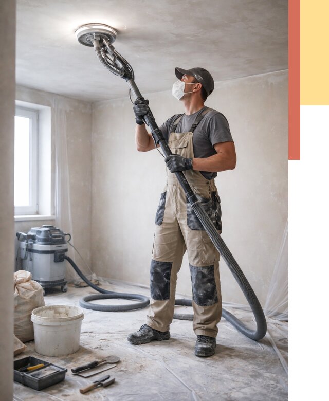 Шлифовка потолка в Якутске от 3645 руб. — услуги шлифования потолка | ОТДЕЛОЧНИК-Ктс