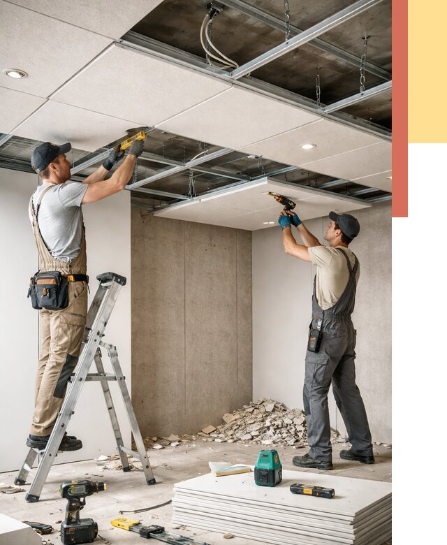 Монтаж акустического потолка в Якутске от 6770 руб/м2 — быстро и недорого | ОТДЕЛОЧНИК-Ктс